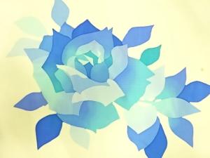 アンティーク　塩瀬　薔薇模様名古屋帯